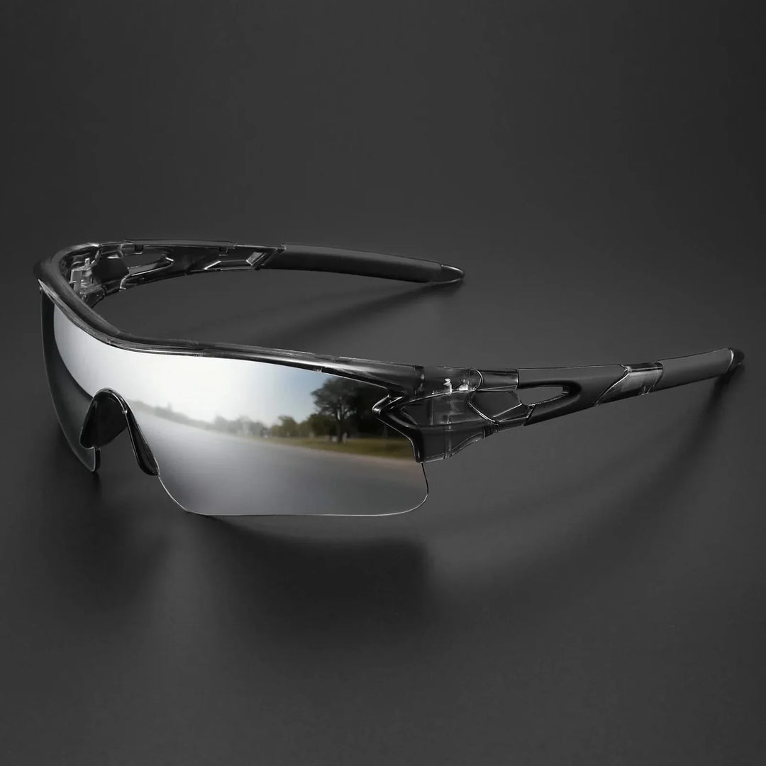 Green men's athletic sunglasses. Anti-glare lenses & lightweight design for enhanced sport performance.