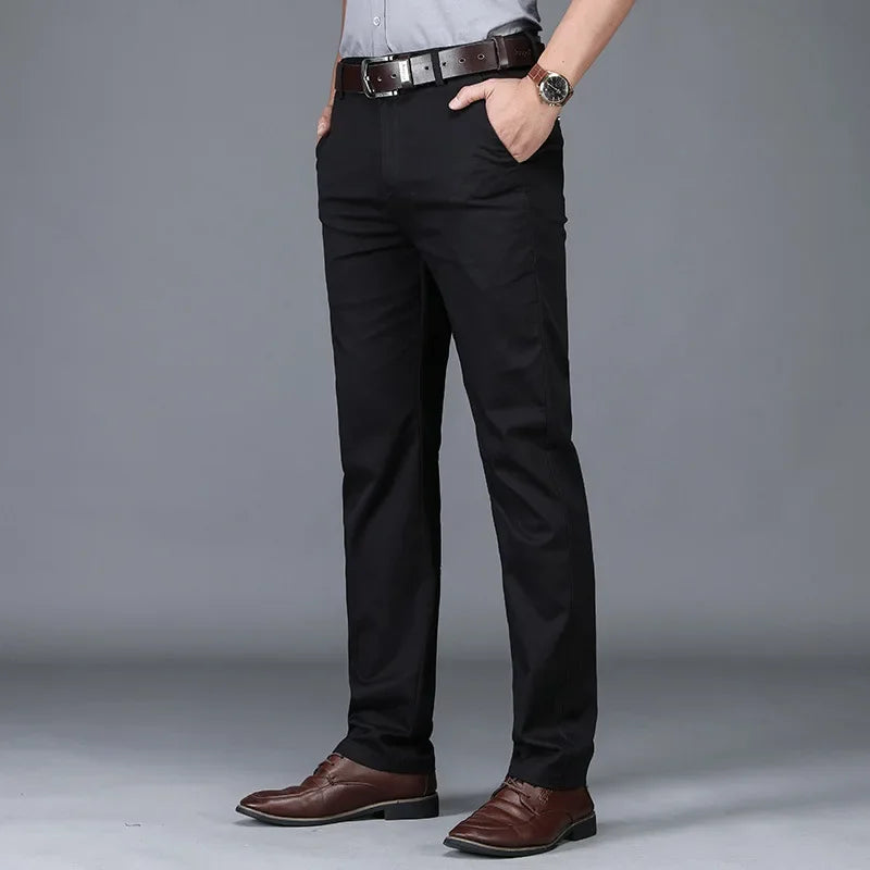 Versatile men's Flextail stretch comfort trousers. Perfect for work, casual, and modern men's fashion.
