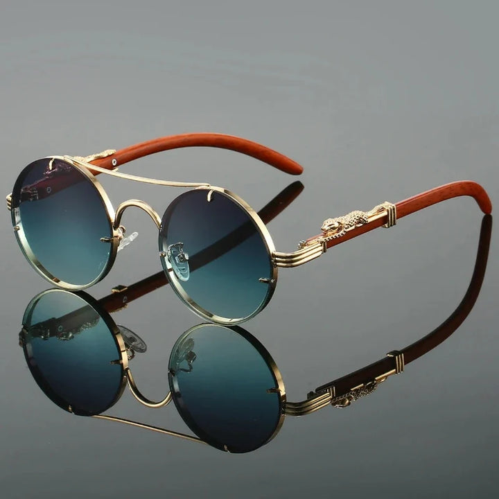 Stylish unisex sunglasses with unique wood-side frames & UV400 protection. Perfect fashion accessory.