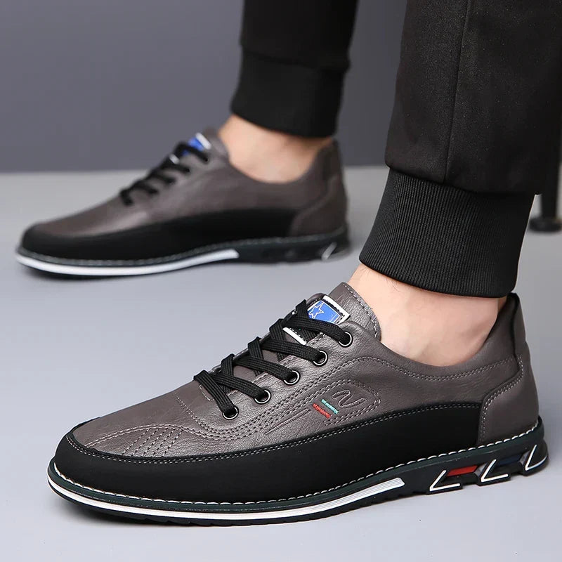Brown men's dress shoes by Allure. Ultimate comfort, non-slip sole, perfect for formal & everyday style.