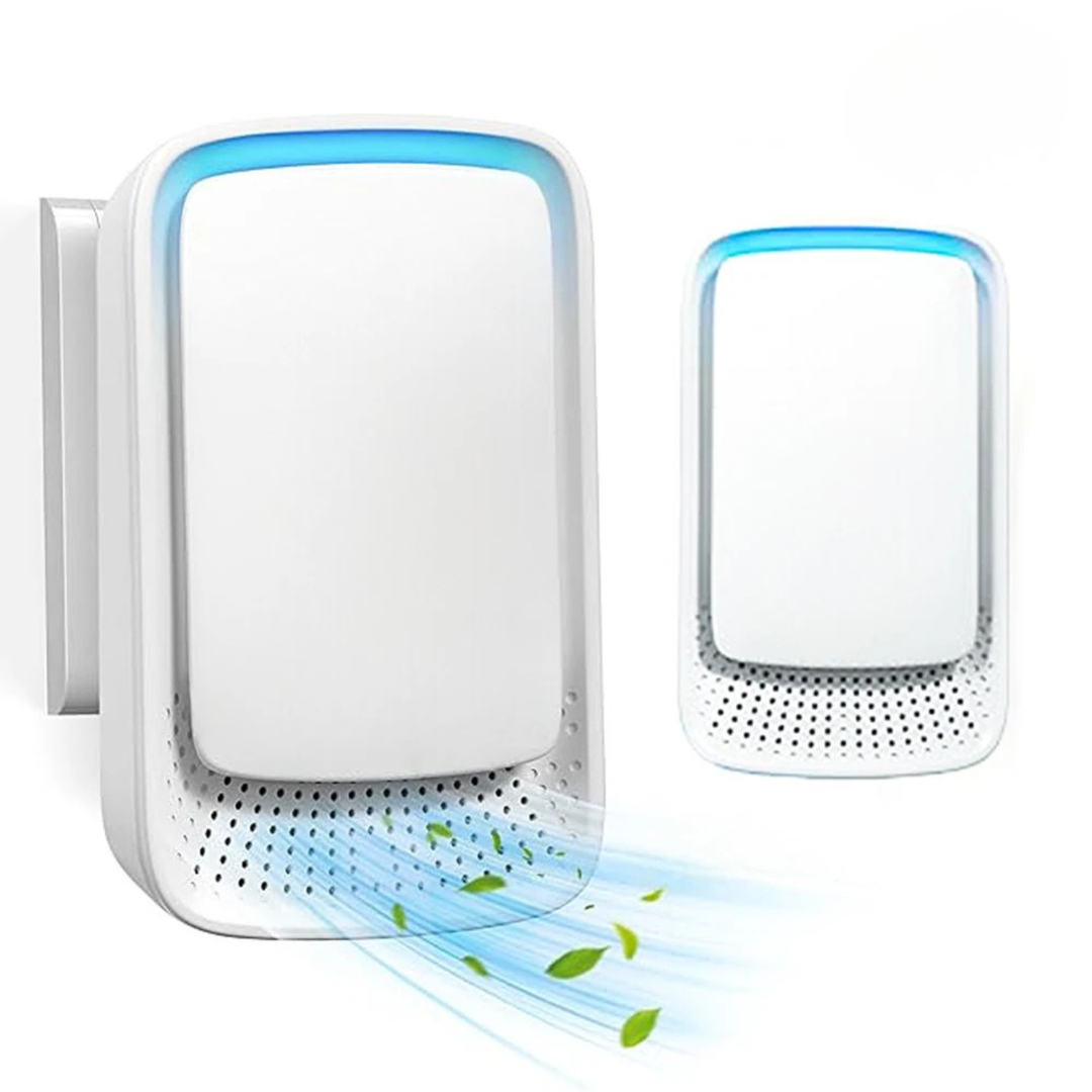 Portable mini air purifier ionizer, removing odors, smoke, and pet smells for fresh, clean air.