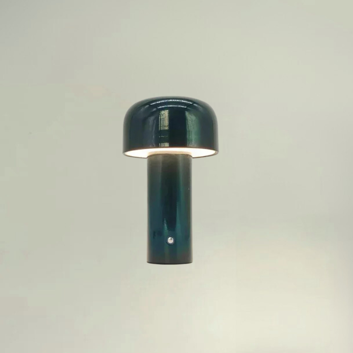 Cordless rechargeable LED lamp with dimmable touch control for portable lighting.