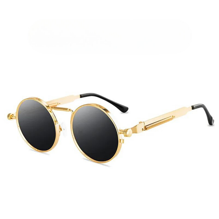 Classic retro round sunglasses with UV protection for men & women, stylish eyewear.