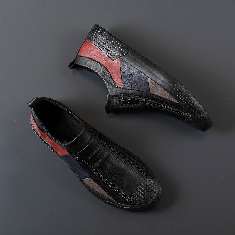 Cushioned men's casual shoes, color block style, offering superior comfort for daily wear.