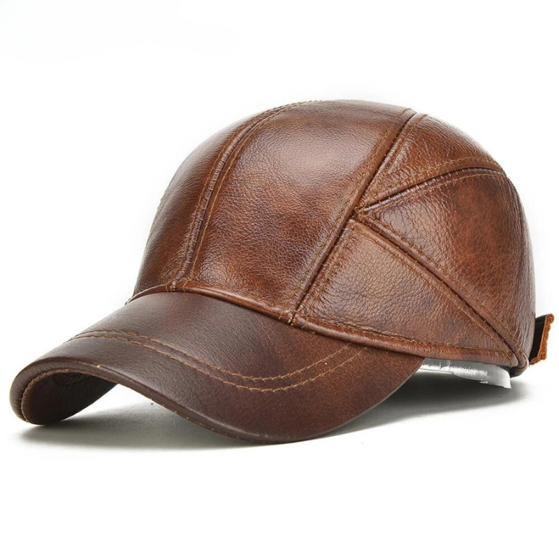 Men's authentic genuine leather cowboy hat, rugged western style.