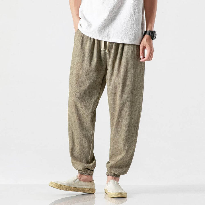 Men's breathable jogger pants, relaxed fit, perfect for hot summer days.