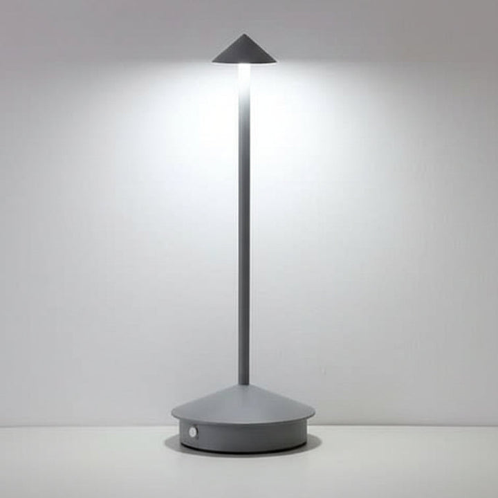Portable dimmable wireless LED spotlight, waterproof for flexible indoor/outdoor illumination control.