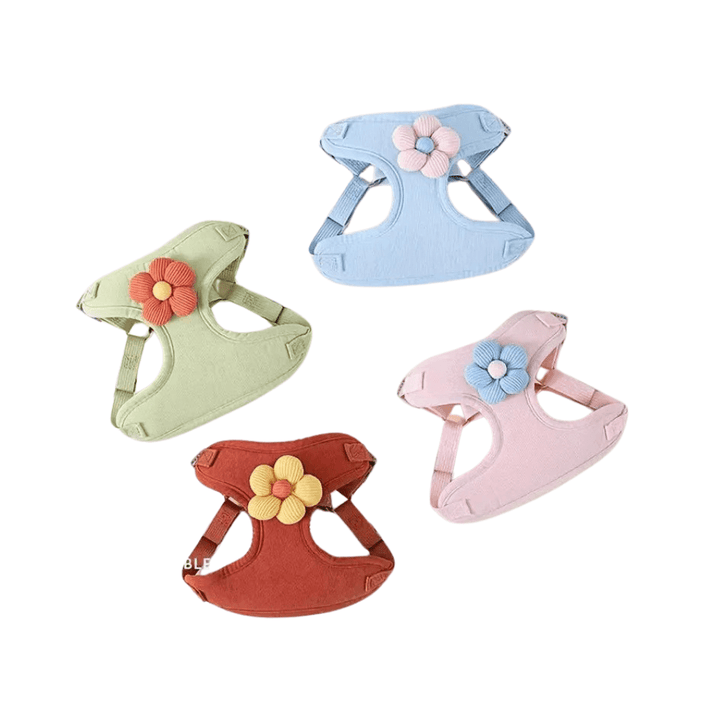 Comfortable black dog harness with reflective straps, adjustable fit and matching leash for walking