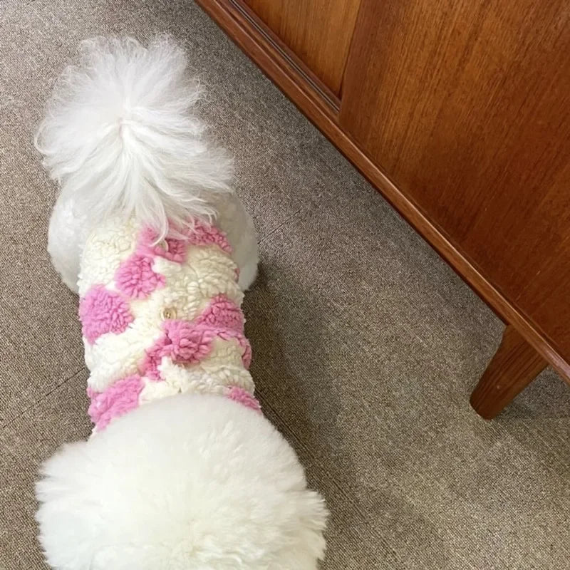 Full-length view of a warm girls' rabbit fleece jacket, ideal for winter outerwear