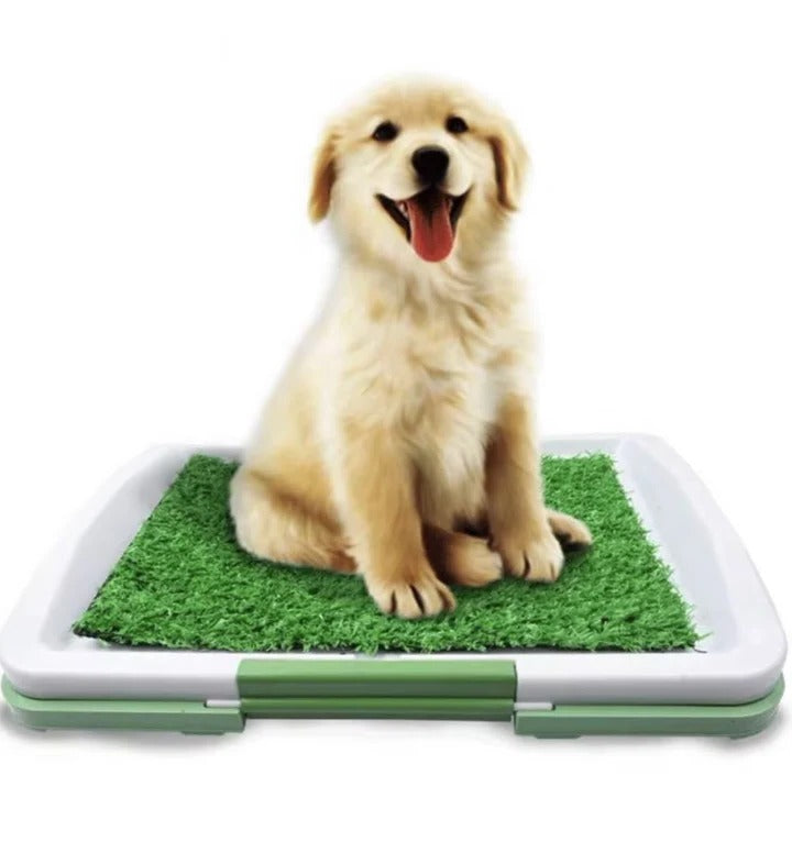 Artificial grass pet potty training mat for indoor or outdoor use, helping dogs with housebreaking
