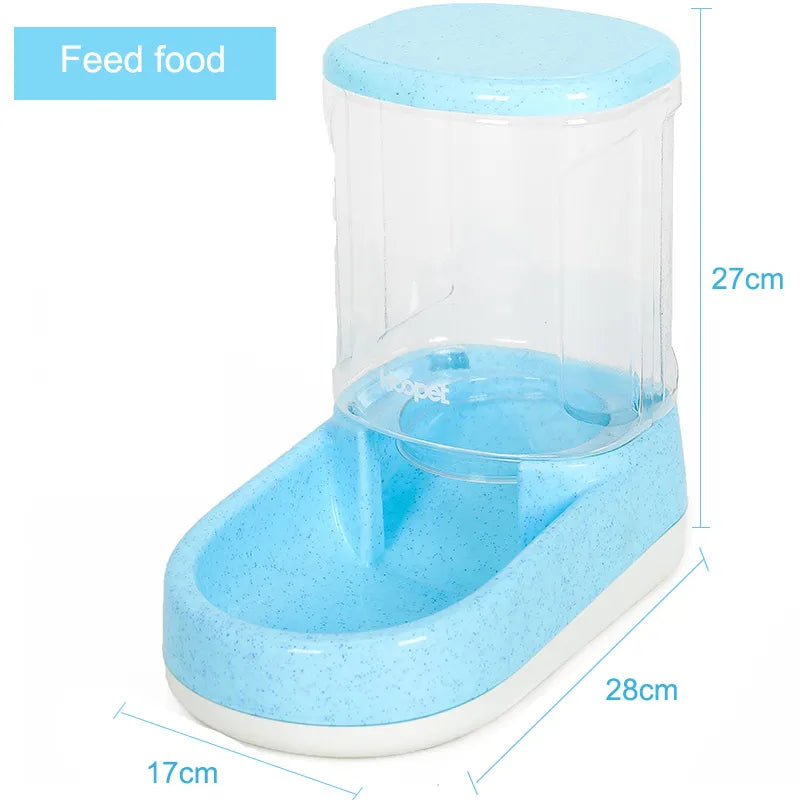 Unisex automatic pet feeder & water dispenser, perfect for busy pet owners. Holds dry food.