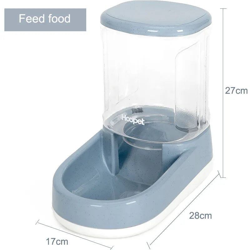 Smart automatic pet food and water station, providing fresh food and water access for pets.