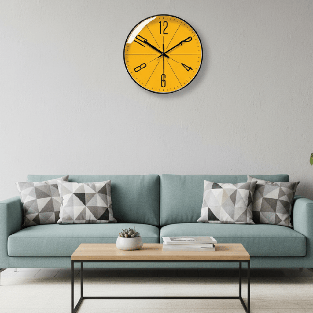 Modern Nordic wall clock, silent quartz movement, perfect minimalist home decor for living room or office.