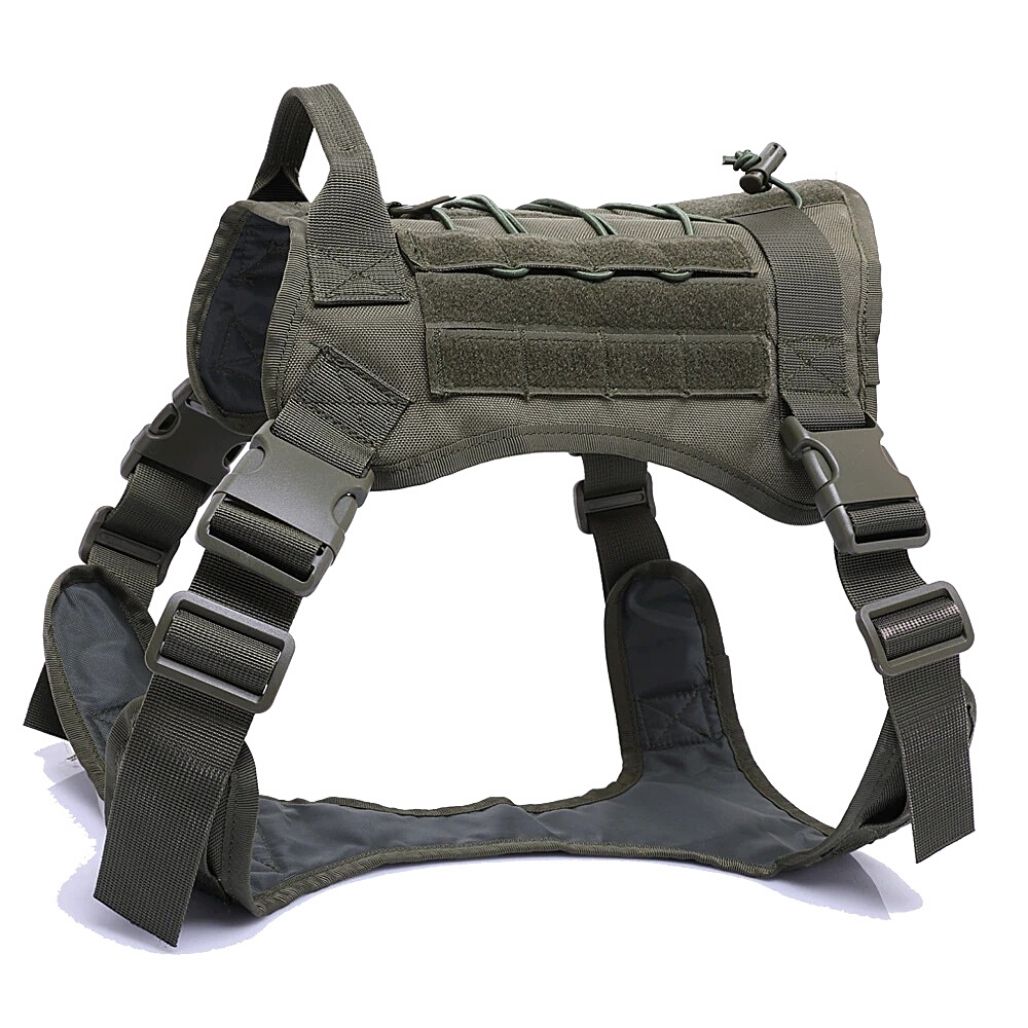 Comfortable nylon tactical harness for dogs, secure fit for daily walks & adventures