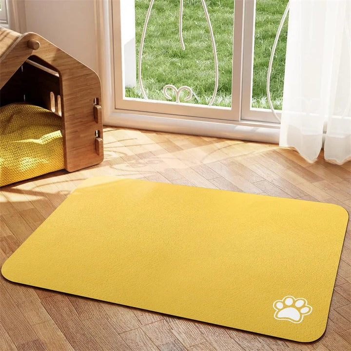 Unisex dog and cat feeding mat, quick-dry absorbent material, non-slip for messy eaters