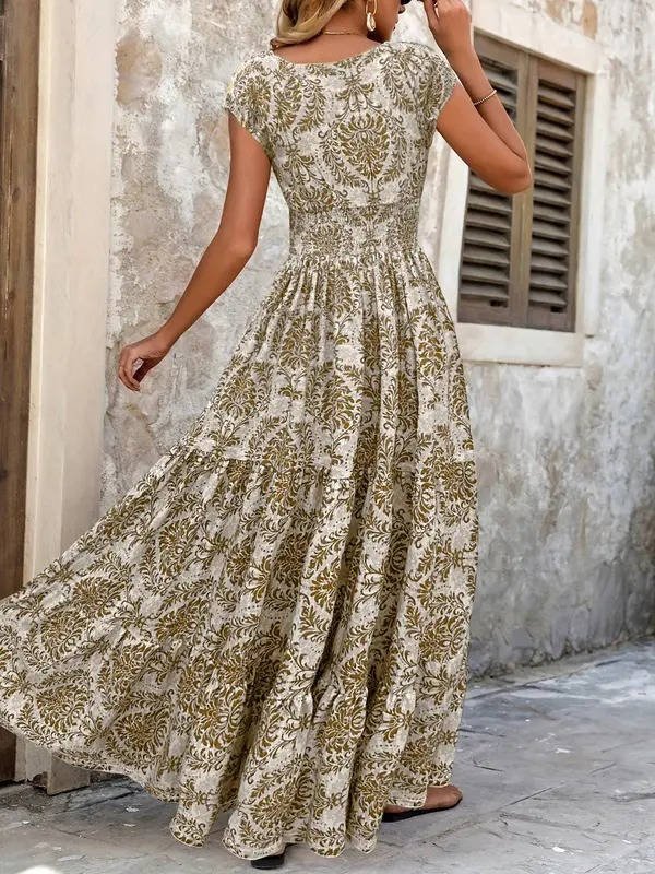 Bohemian V-neck maxi dress for women, an elegant choice for any occasion, from casual to special.