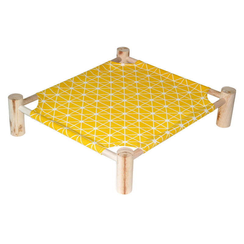 Cat enjoying a nap in a suspended breathable mesh hammock, ultimate pet comfort