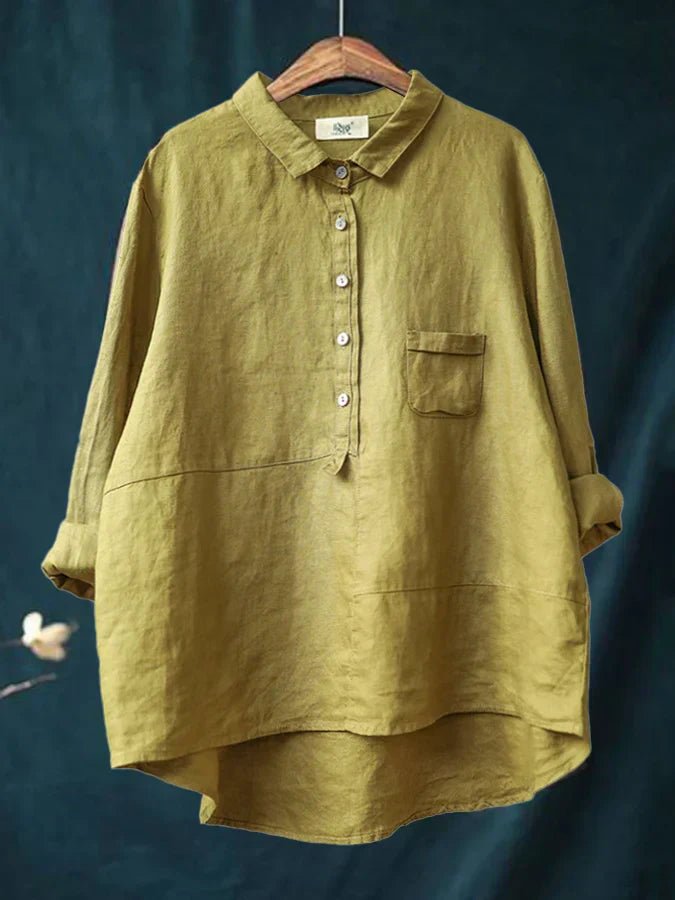 Women's oversized button-down shirt, long sleeve & casual. Effortlessly stylish fashion top.