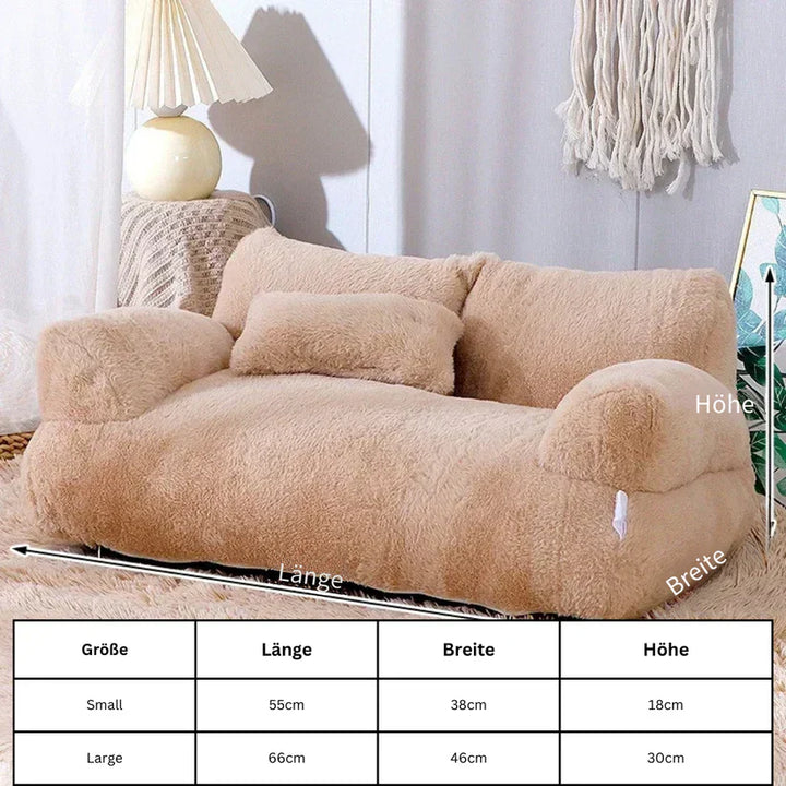 White cat sofa lounge bed, plush pet furniture for ultimate feline relaxation, easy to clean.