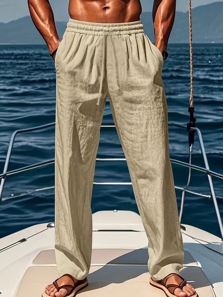 Men's fashion drawstring pants, loose fit, perfect for casual style and all-day comfort.