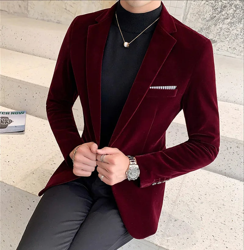 Men's Midnight Tailored Blazer, perfect for wedding guest attire, dinner parties, or any elegant special occasion.