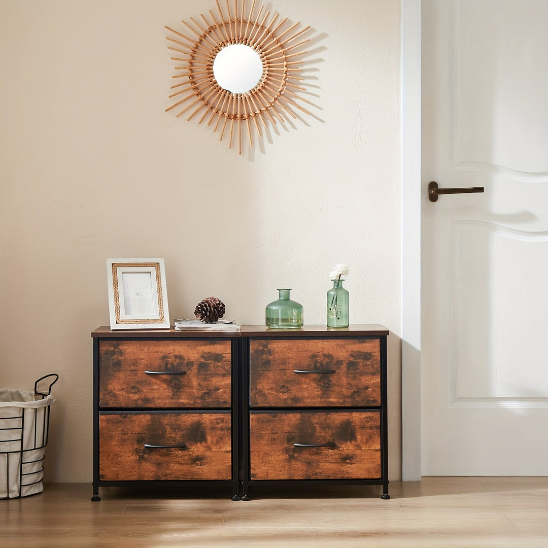Space-saving twin nightstands, offering practical storage drawers for decluttering your bedroom.
