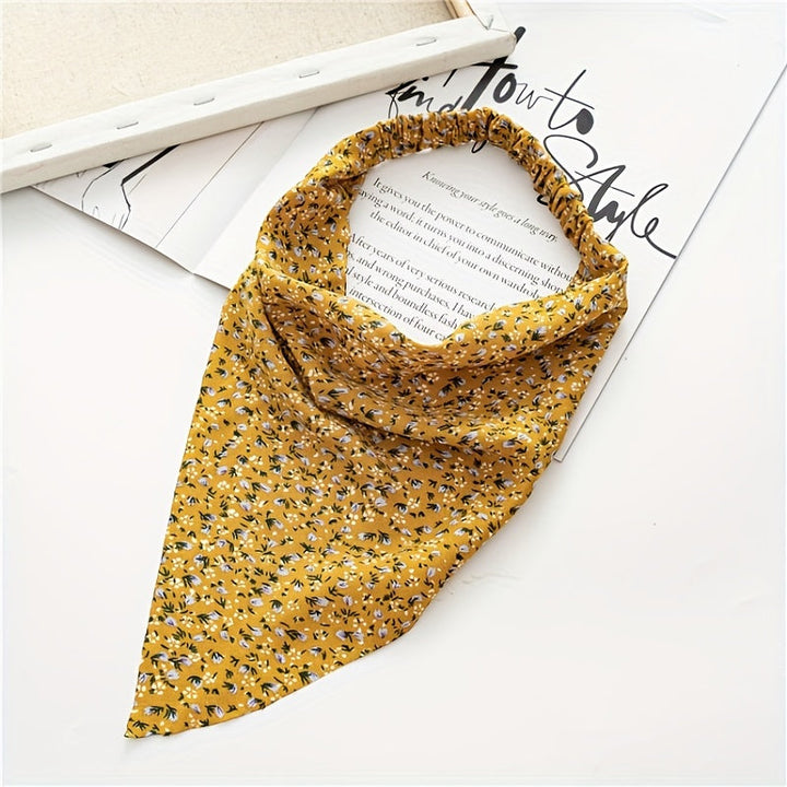 Comfortable women's floral chiffon bandana headband, a stylish accessory for all hair types.