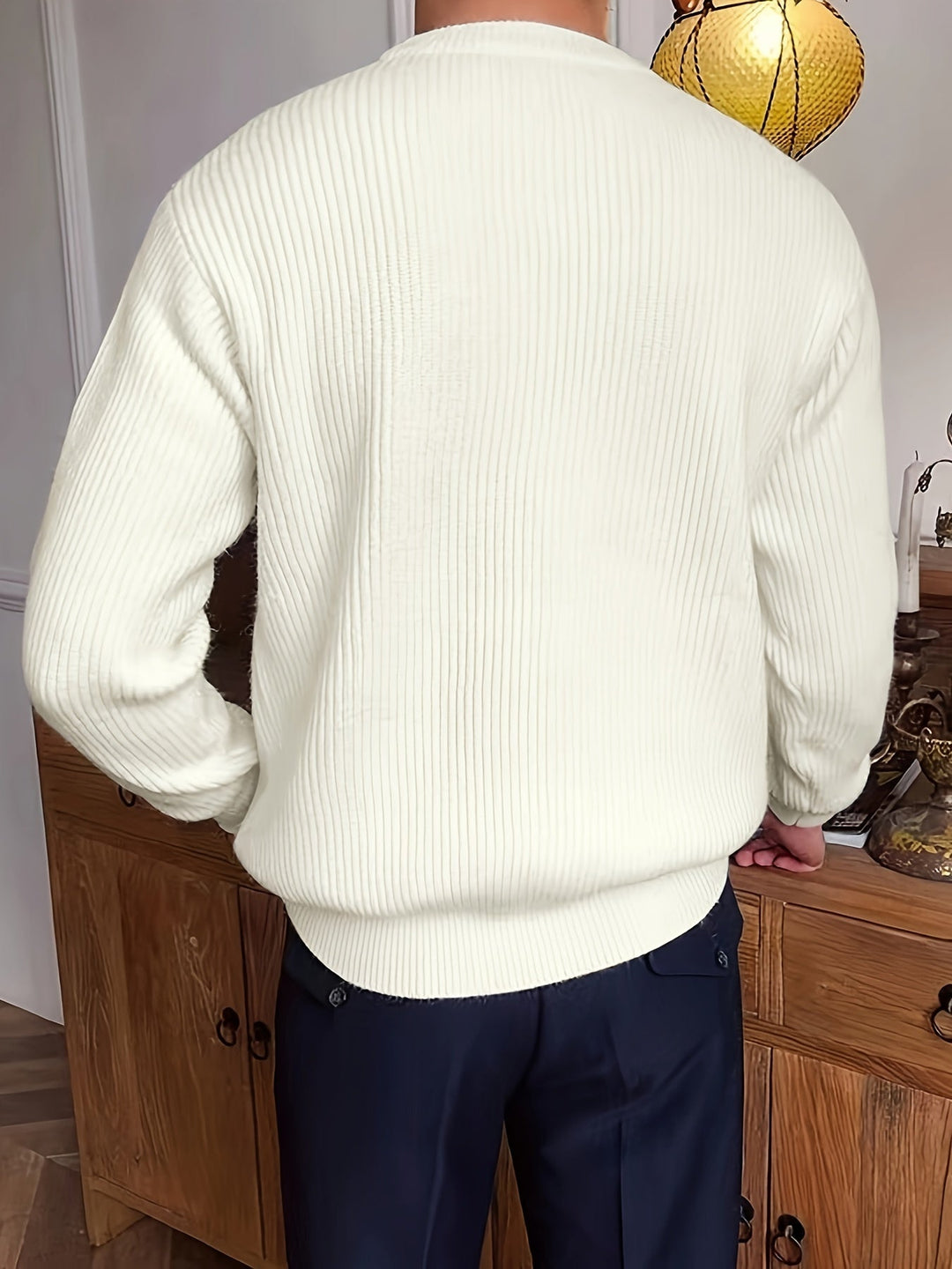 Grey Men's Milan Classic Pullover, a comfortable and stylish long sleeve crew neck top.