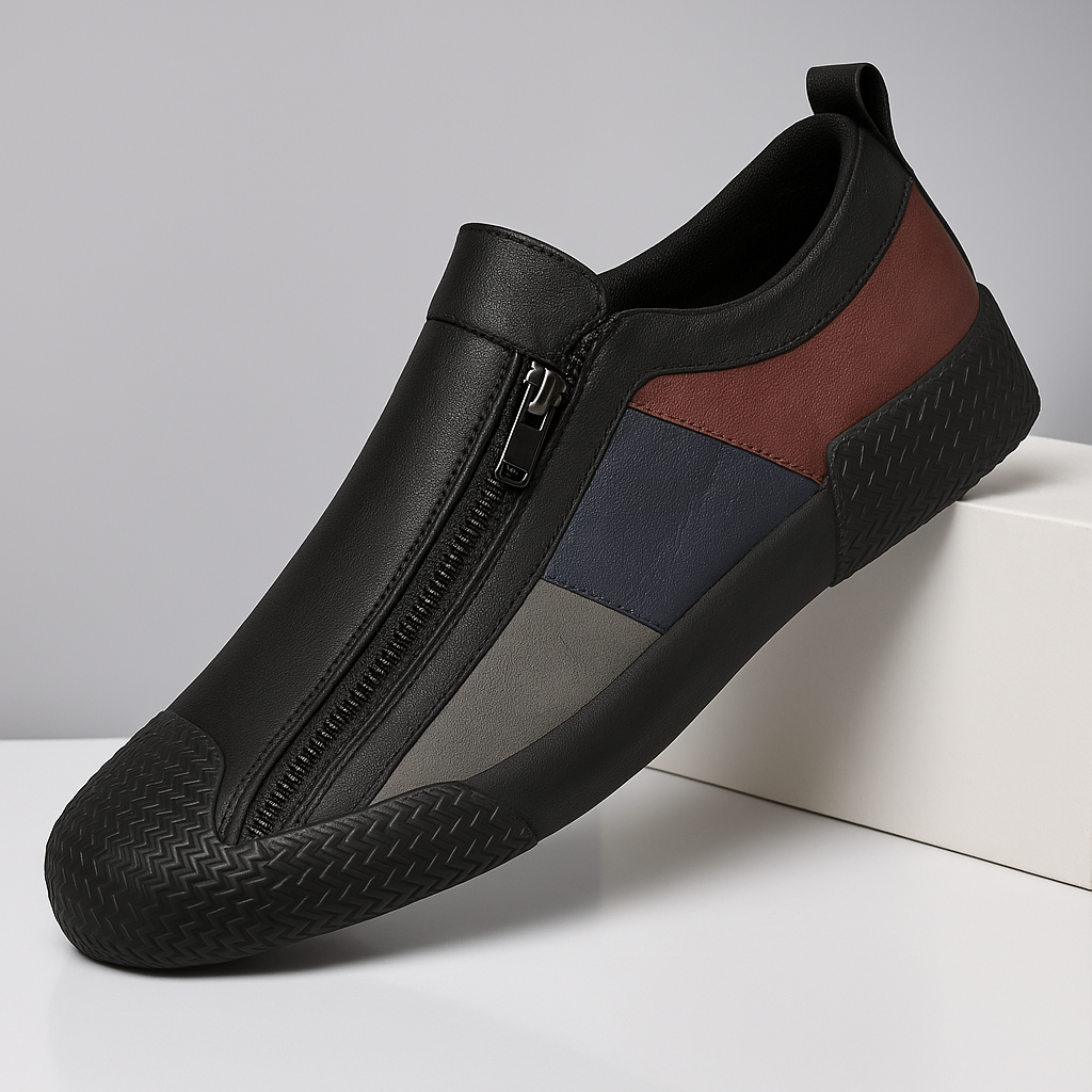 Men's modern color block sneakers with cushioned comfort for stylish everyday wear.