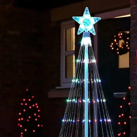 Festive multicolor LED animated outdoor Christmas tree lights for holiday decor, perfect for a dazzling lightshow.