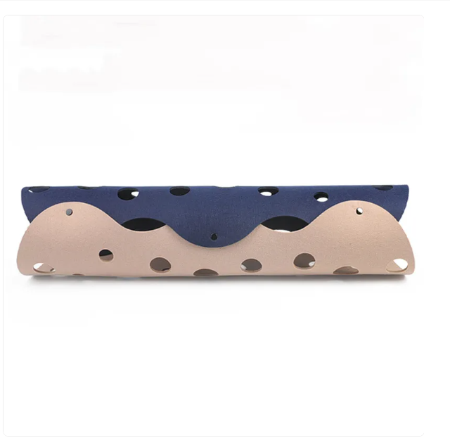 Cat toy: a three-way felt play tunnel with numerous peek holes, designed for feline exploration and fun.