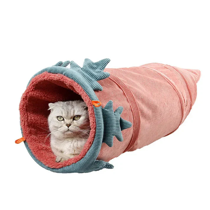 Cat supplies: charming flower design play tunnel, providing a cozy spot and fun for pets.
