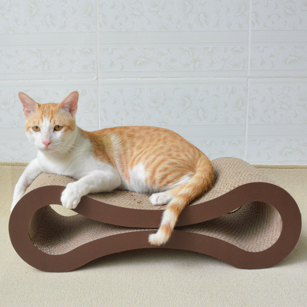 Cat Infinity Cardboard Scratching Bed & Lounge, front view for feline comfort