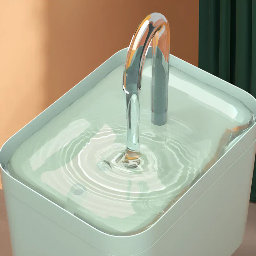 Efficient cat water dispenser, 2L capacity, quiet pump, LED status light, promoting pet health and hydration.