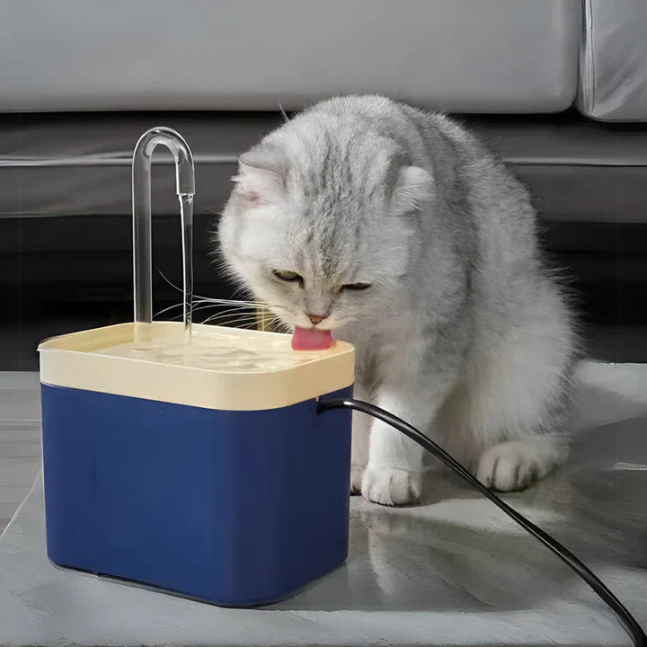 Cat Water Fountain, 2L with stainless accent, providing fresh, automatic water to pets