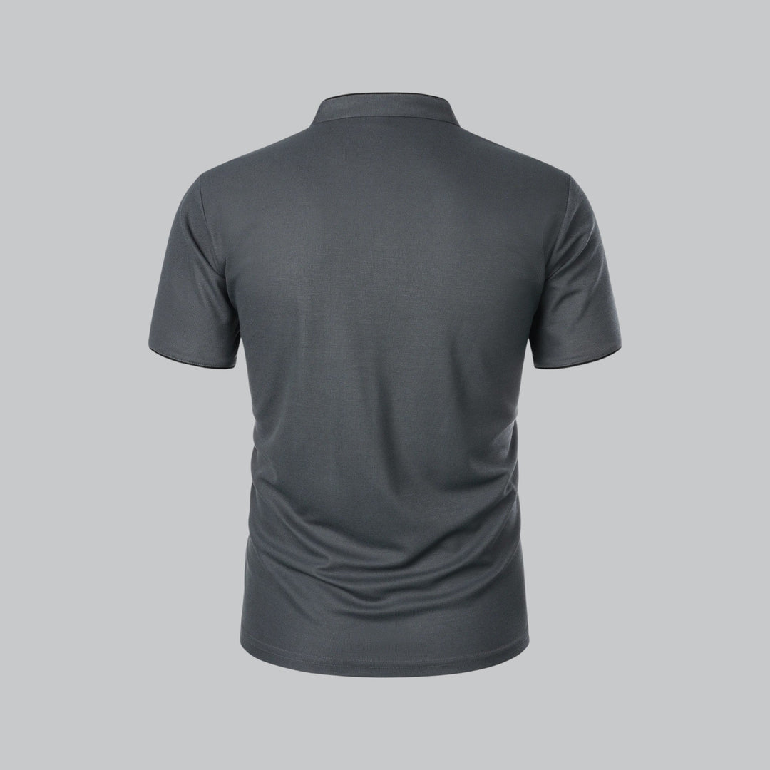 Men's casual short sleeve polo with a classic button-down collar, everyday versatility.