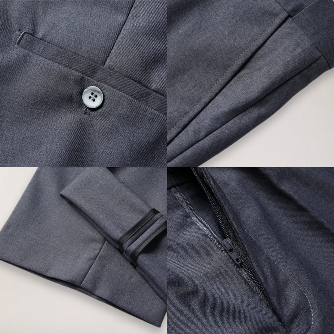 Sharp men's three-piece suit. A sophisticated formal suit set for weddings & corporate events.