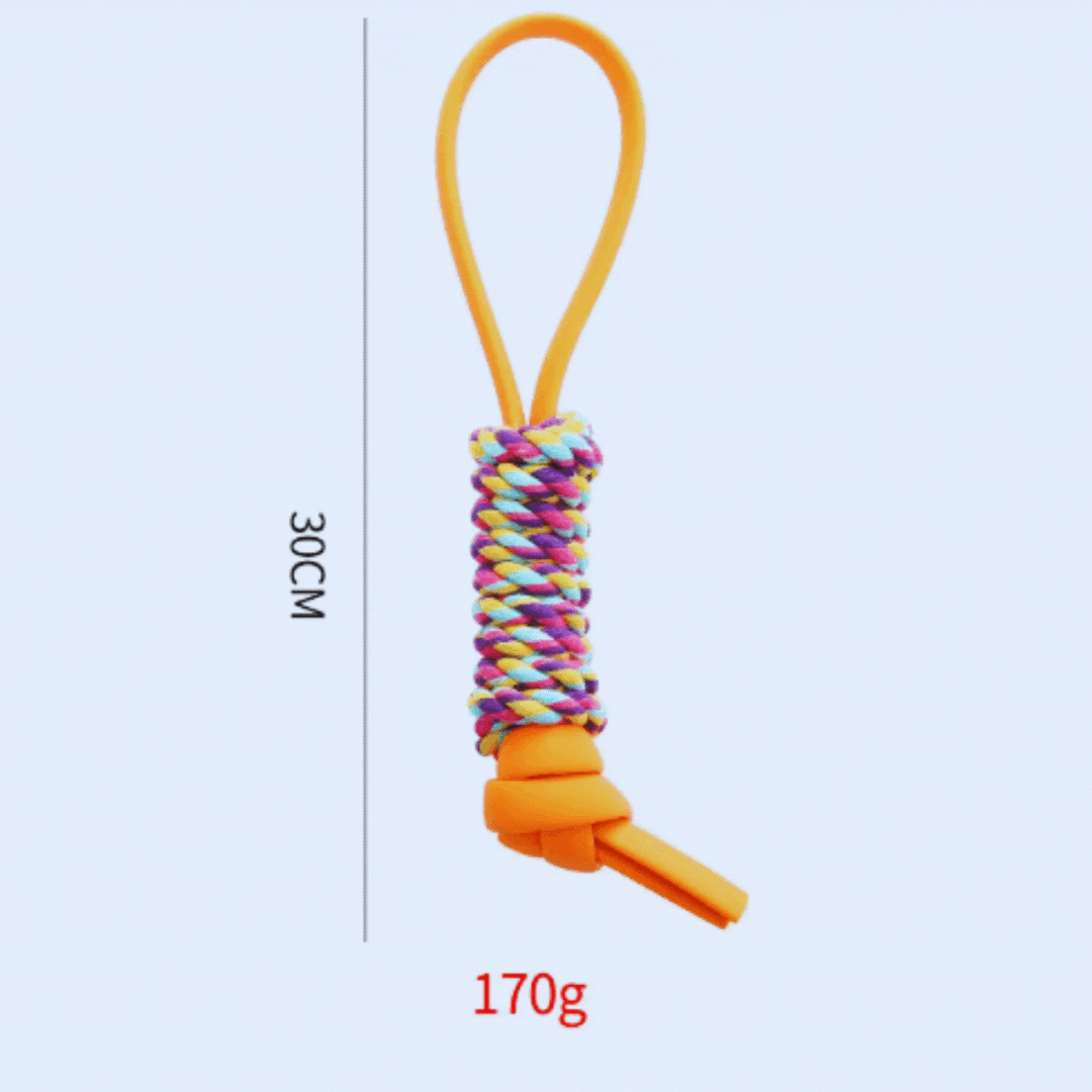 Dental health rope chew toy for dogs, featuring a durable design for hours of dog play