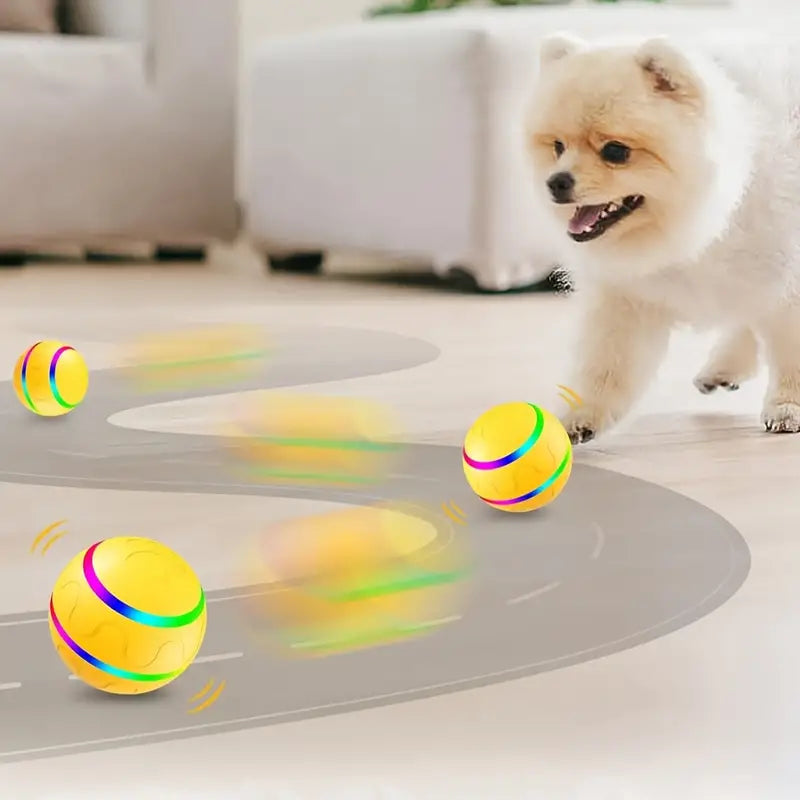 Colorful interactive rolling pet play ball for dogs and cats, automatic fun toy
