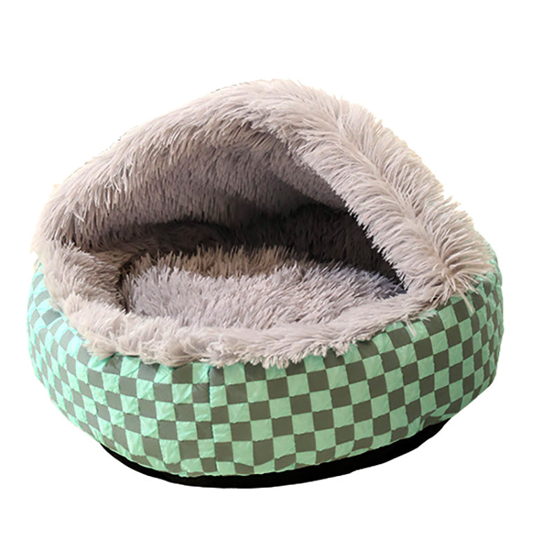 Plush pet cave bed, ideal for a cozy dog bed or cat bed, anxiety relief