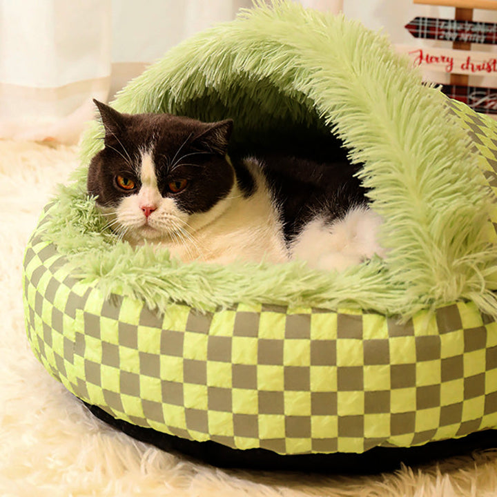 Pet supplies: plush calming cave bed for cats & small dogs, ultimate comfort