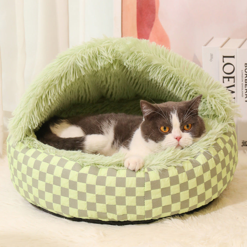 Luxury pet bed, a calming cave design for small dogs & cats, cozy and soft