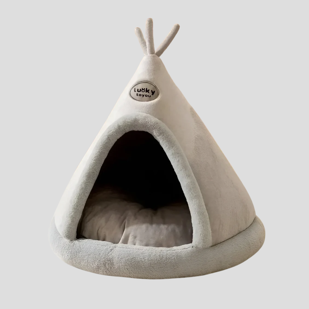 Comfortable pet bed resembling a cave, perfect for cats and small dogs seeking a secure and cozy resting spot