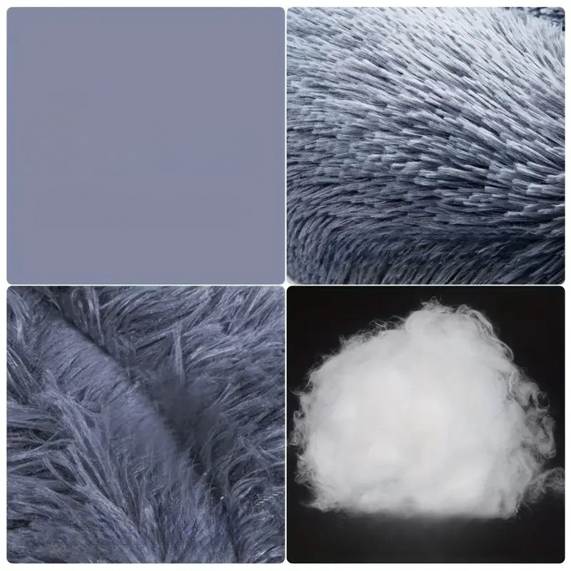 Washable cozy pet bed, plush material, round donut shape for ultimate animal comfort.