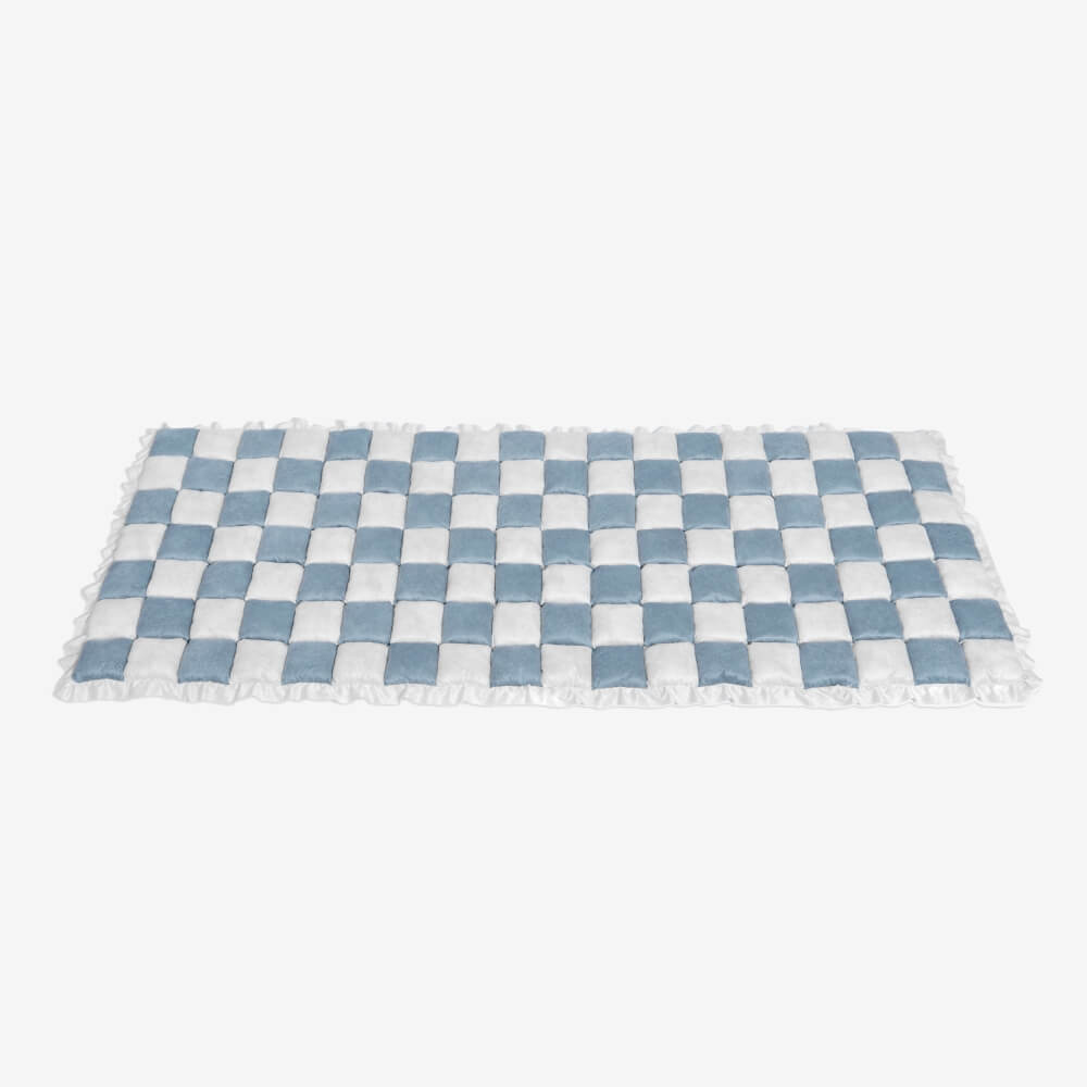 Chenille cream plaid fuzzy pet couch mat, durable and stylish for any home decor