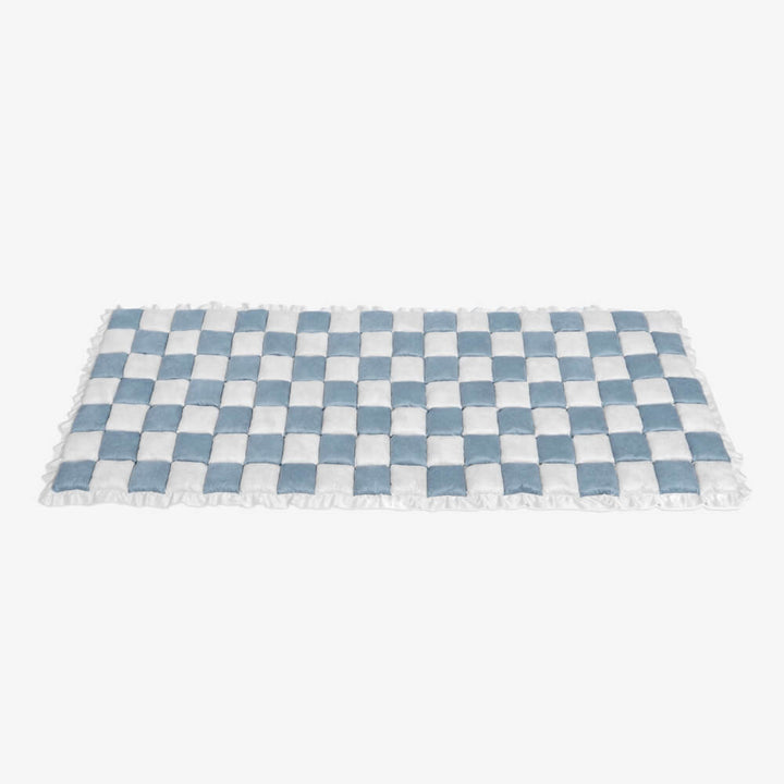 Chenille cream plaid fuzzy pet couch mat, durable and stylish for any home decor