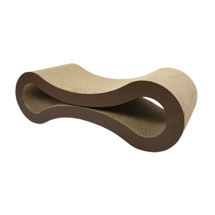 Curved corrugated cardboard cat scratcher and lounge, durable pet furniture for cat care