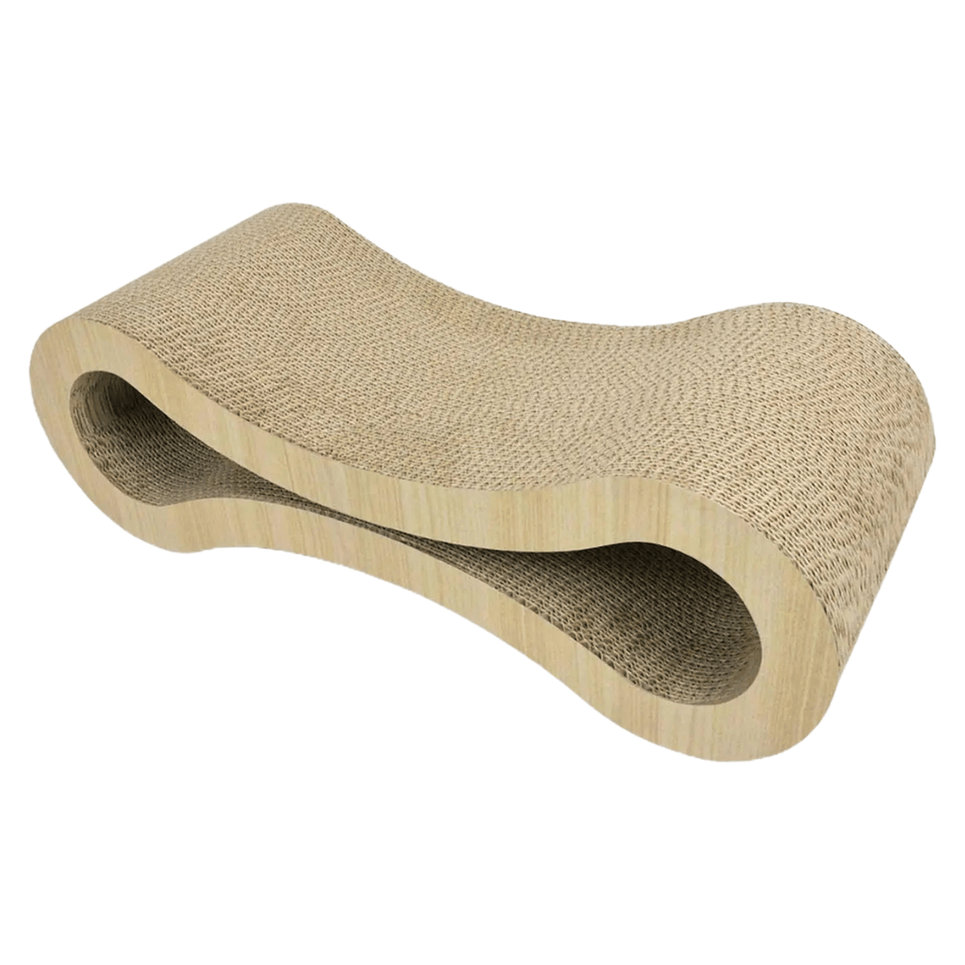 Durable cat scratcher and lounge, interactive pet toy made from recycled cardboard for feline care