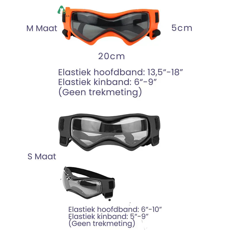 Package shot: Dog helmet with adjustable goggles, essential pet eye protection