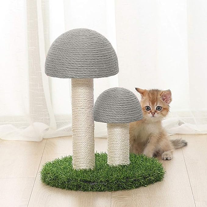 Sisal mushroom cat scratcher, cute design, sturdy pet toy for cat's scratching needs